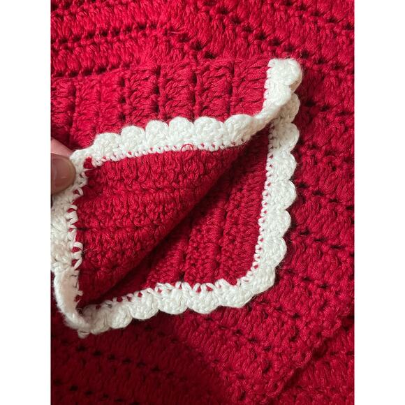 Monterey Bay Retro Cardigan Open Knit Sz XL Red Open Knit Sweater Grannycore - Picture 8 of 12